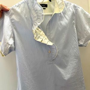 Isabel Marant ruffle neck top, short sleeves